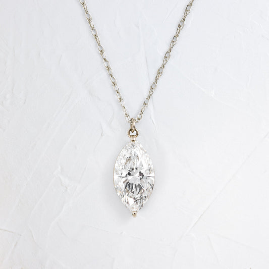 Solitaire- 2.0 CT Marquise Lab Grown Diamond NecklaceSolitaire- 2.0 CT Marquise Lab Grown Diamond Necklace - Front view