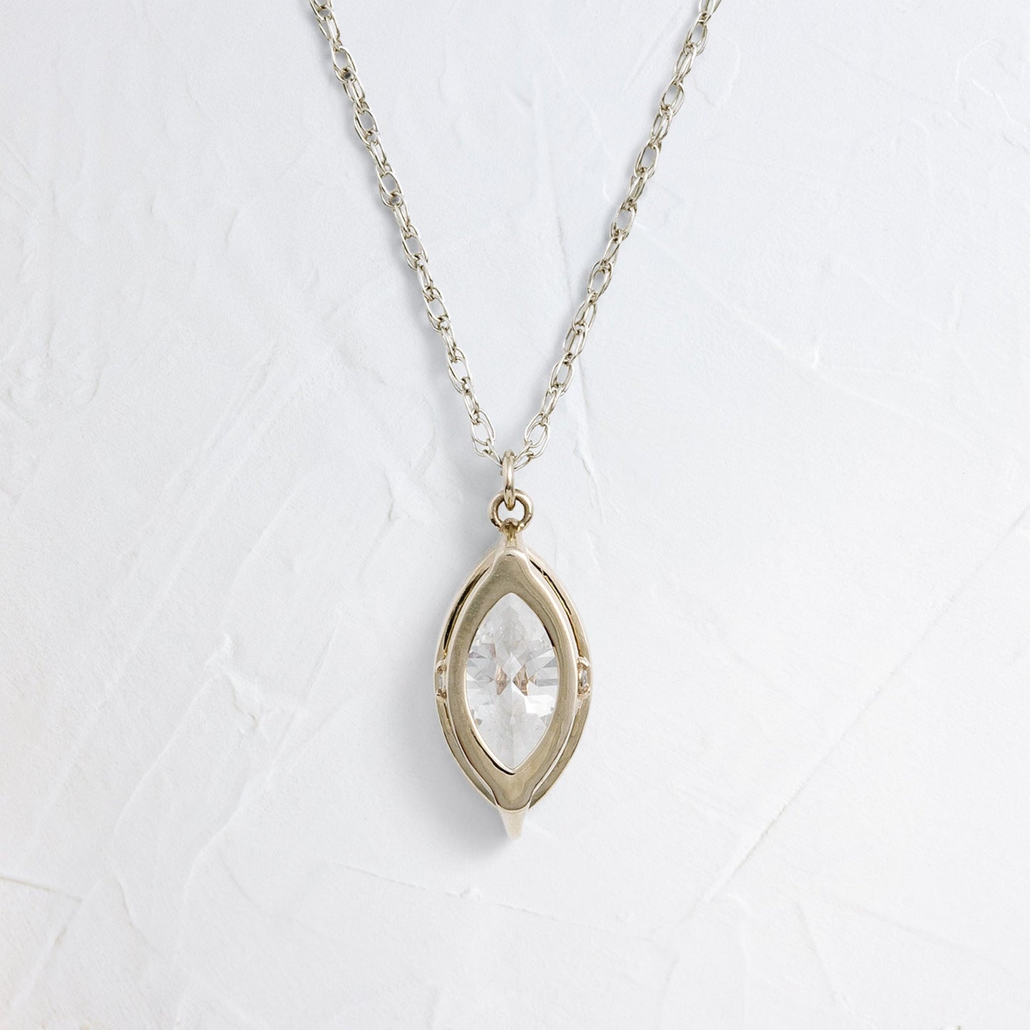 Solitaire- 2.0 CT Marquise Lab Grown Diamond NecklaceSolitaire- 2.0 CT Marquise Lab Grown Diamond Necklace - Back view