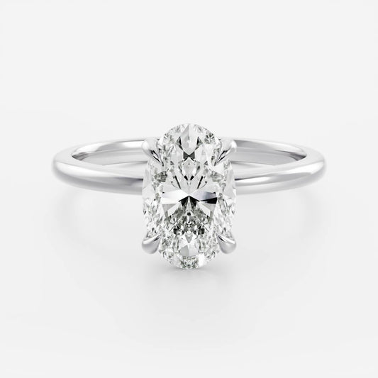Solitaire- 2.3 CT Oval Moissanite Engagement RingSolitaire- 2.3 CT Oval Moissanite Engagement Ring - Front view