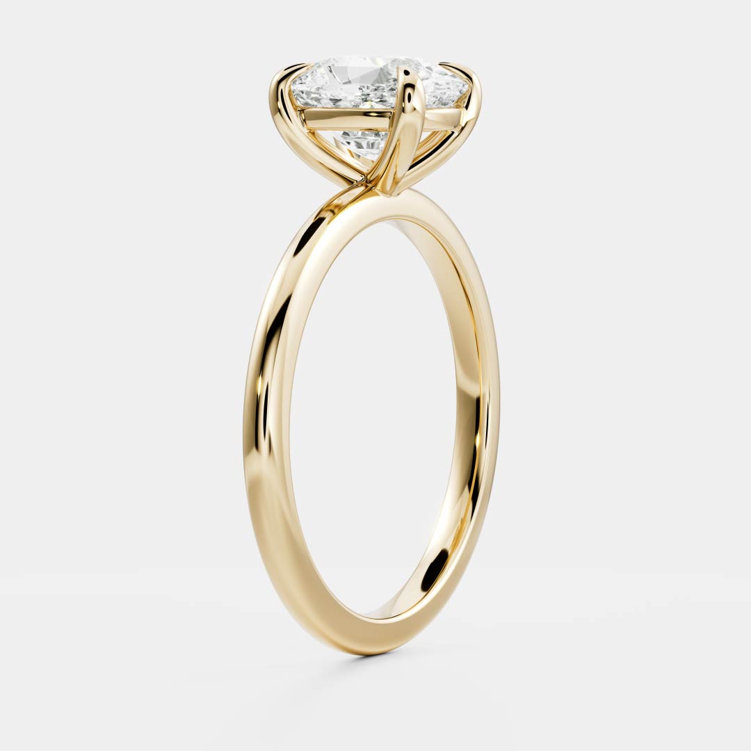 Solitaire- 4.2 CT Elongated Cushion Moissanite Engagement RingSolitaire- 4.2 CT Elongated Cushion Moissanite Engagement Ring - Front view