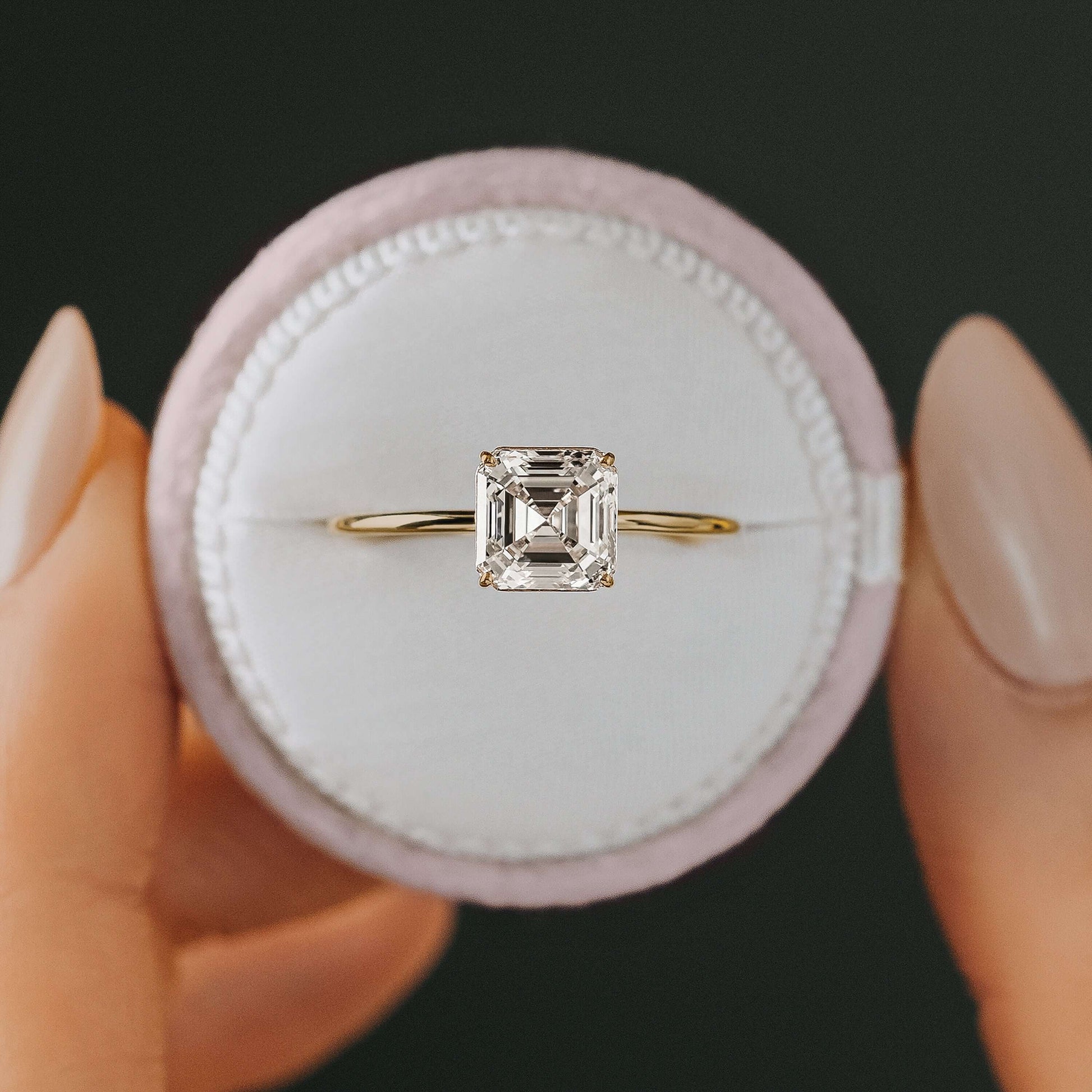 Solitaire-Asscher Lab Grown Diamond Engagement Ring - Lifestyle