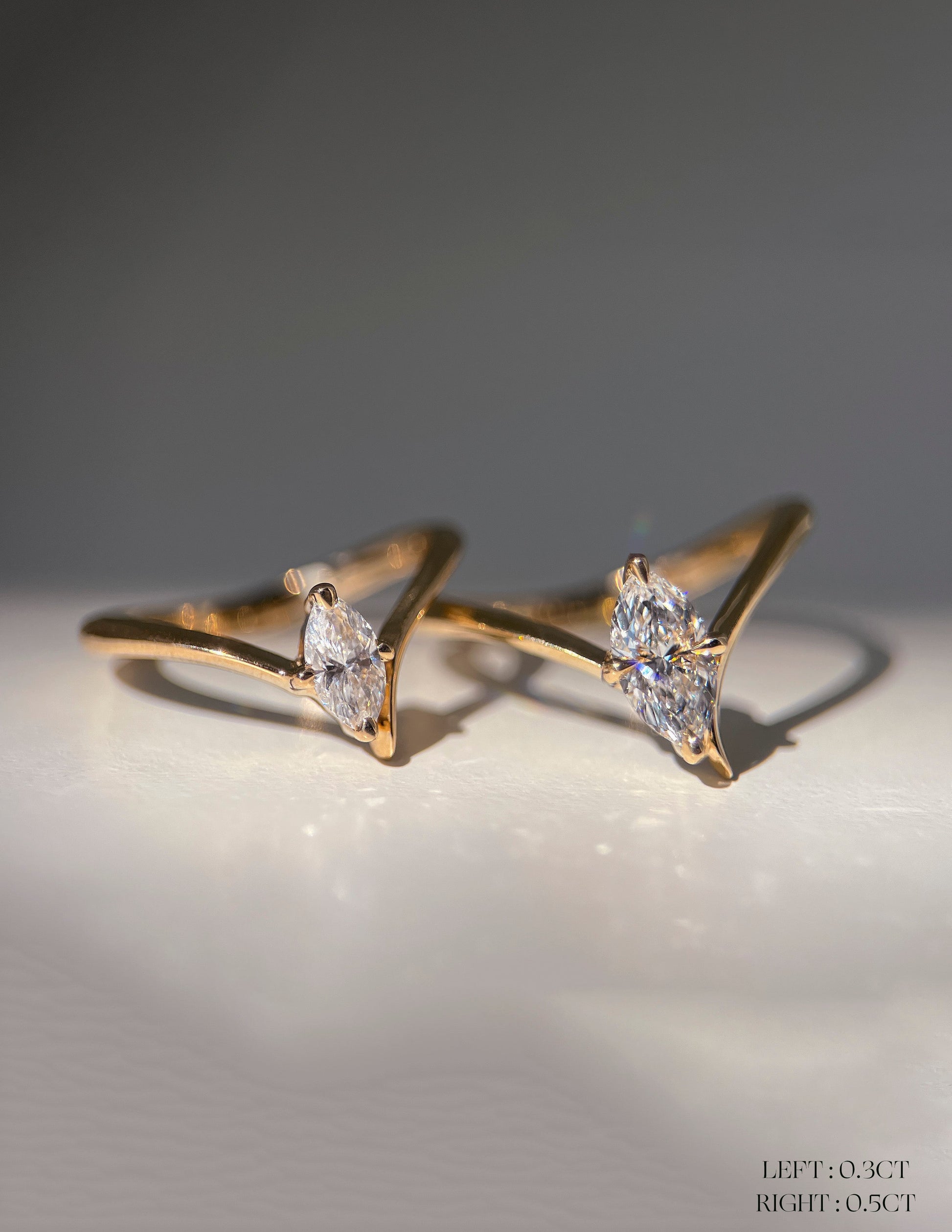 Solitaire Asymmetrical Band-Marquise Lab Grown Diamond Engagement Ring - Lifestyle