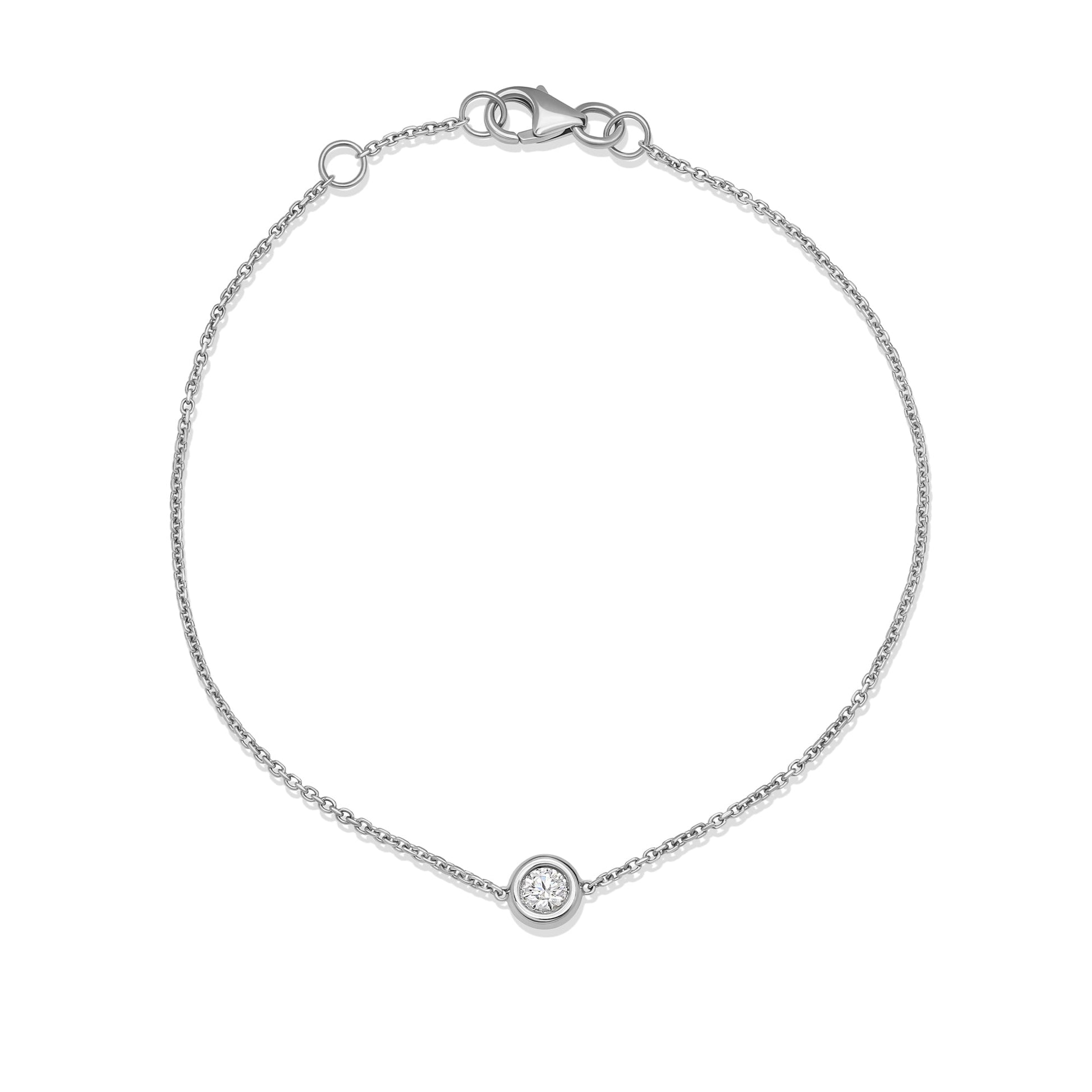 Solitaire Bezel-0.10 CT Round Lab Grown Diamond BraceletsSolitaire Bezel-0.10 CT Round Lab Grown Diamond Bracelets - Back view
