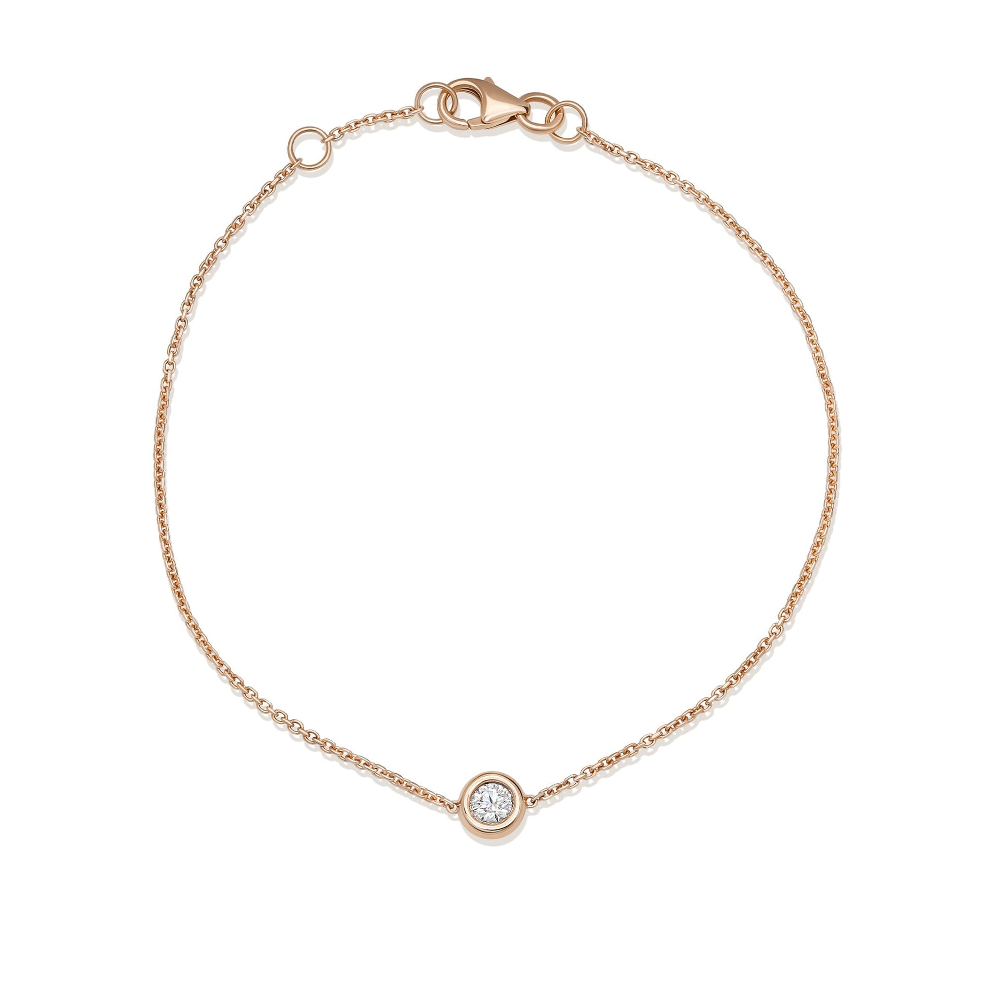 Solitaire Bezel-0.10 CT Round Lab Grown Diamond BraceletsSolitaire Bezel-0.10 CT Round Lab Grown Diamond Bracelets - Detail view