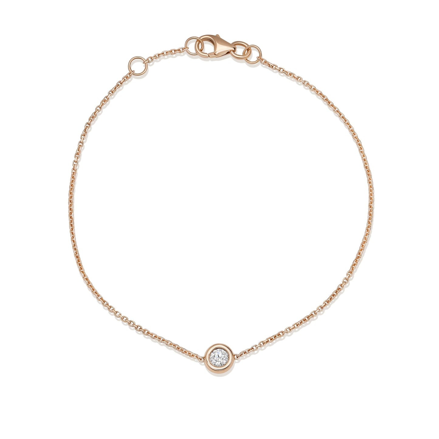 Solitaire Bezel-0.10 CT Round Lab Grown Diamond BraceletsSolitaire Bezel-0.10 CT Round Lab Grown Diamond Bracelets - Detail view