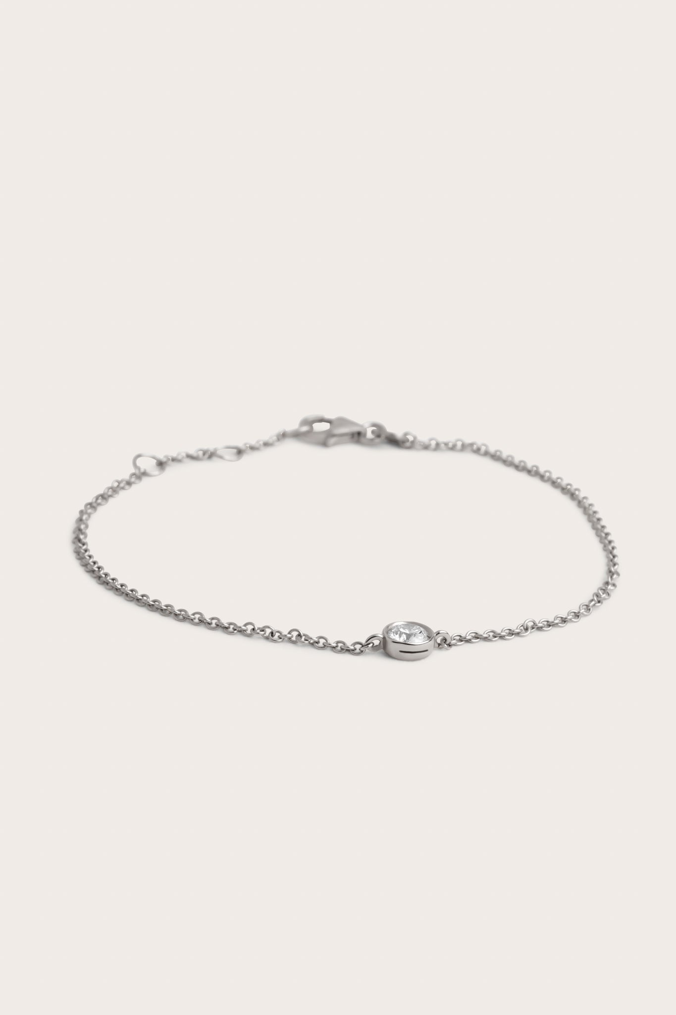 Solitaire Bezel-0.3 CT Round Lab Grown Diamond BraceletsSolitaire Bezel-0.3 CT Round Lab Grown Diamond Bracelets - On model