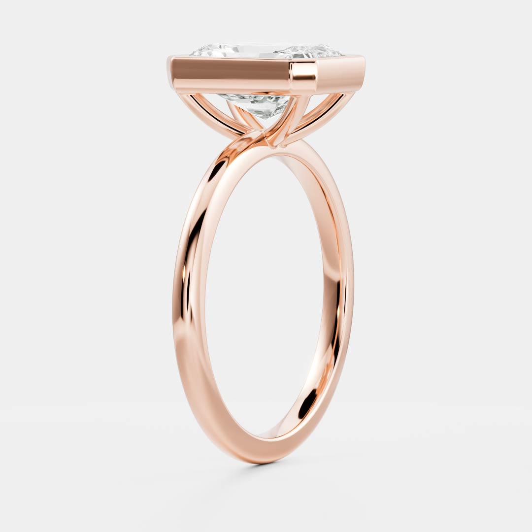 Solitaire Bezel- 2.40 CT Radiant Moissanite Engagement RingSolitaire Bezel- 2.40 CT Radiant Moissanite Engagement Ring - Lifestyle