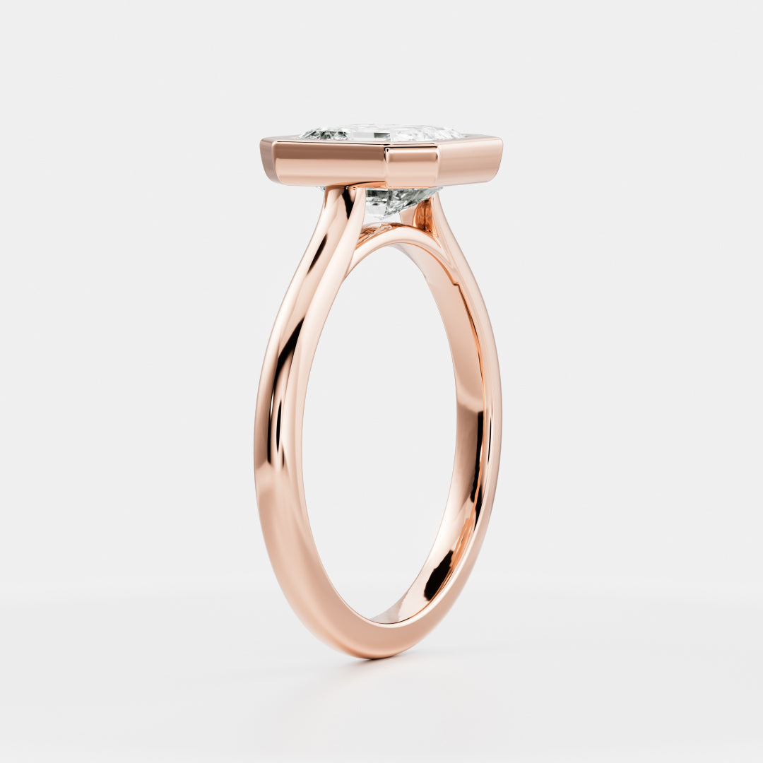 Solitaire Bezel-Asscher Lab Grown Diamond Engagement Ring - Lifestyle