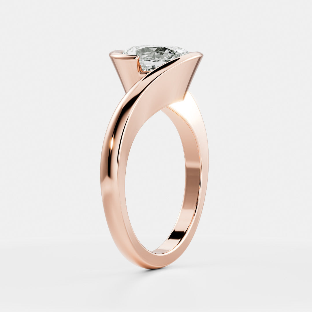 Solitaire Bypass- 1.7 CT Oval Moissanite Engagement RingSolitaire Bypass- 1.7 CT Oval Moissanite Engagement Ring - Lifestyle