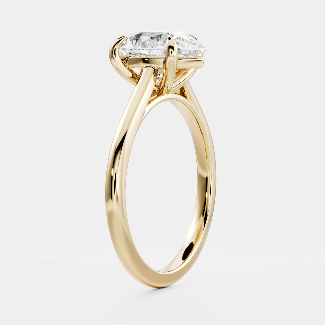 Solitaire Cathedral- 1.25 CT Pear Moissanite Engagement RingSolitaire Cathedral- 1.25 CT Pear Moissanite Engagement Ring - Front view