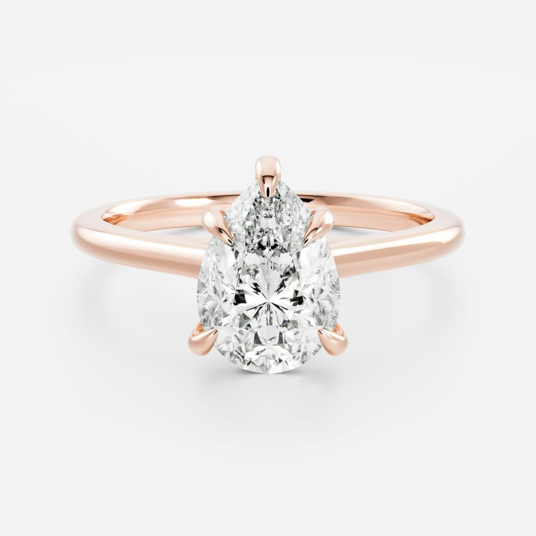 Solitaire Cathedral- 1.25 CT Pear Moissanite Engagement RingSolitaire Cathedral- 1.25 CT Pear Moissanite Engagement Ring - Lifestyle