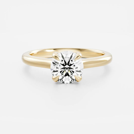 Solitaire Cathedral- 1.5 CT Round Moissanite Engagement RingSolitaire Cathedral- 1.5 CT Round Moissanite Engagement Ring - Front view