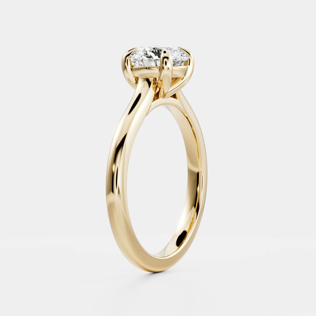 Solitaire Cathedral- 1.5 CT Round Moissanite Engagement RingSolitaire Cathedral- 1.5 CT Round Moissanite Engagement Ring - Side view