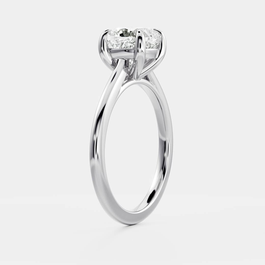 Solitaire Cathedral- 1.8 CT Cushion Moissanite Engagement RingSolitaire Cathedral- 1.8 CT Cushion Moissanite Engagement Ring - Back view