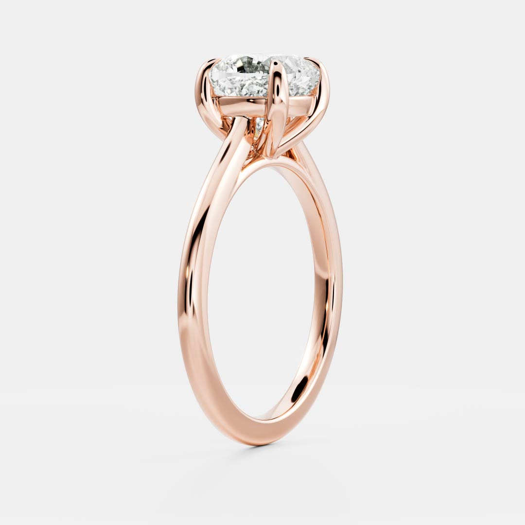 Solitaire Cathedral- 1.8 CT Cushion Moissanite Engagement RingSolitaire Cathedral- 1.8 CT Cushion Moissanite Engagement Ring - On model