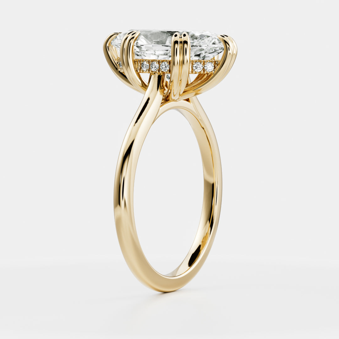 Solitaire Cathedral Double Prong- 2.05 CT Marquise Moissanite Engagement RingSolitaire Cathedral Double Prong- 2.05 CT Marquise Moissanite Engagement Ring - Front view