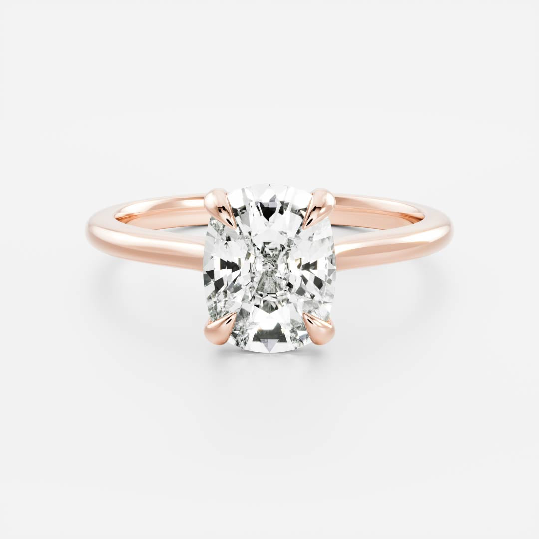 Solitaire & Cathedral-Elongated Cushion Lab Grown Diamond Engagement Ring - Lifestyle
