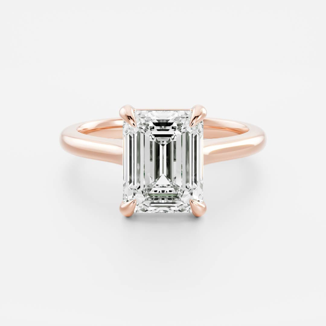 Solitaire & Cathedral-Emerald Lab Grown Diamond Engagement Ring - Lifestyle