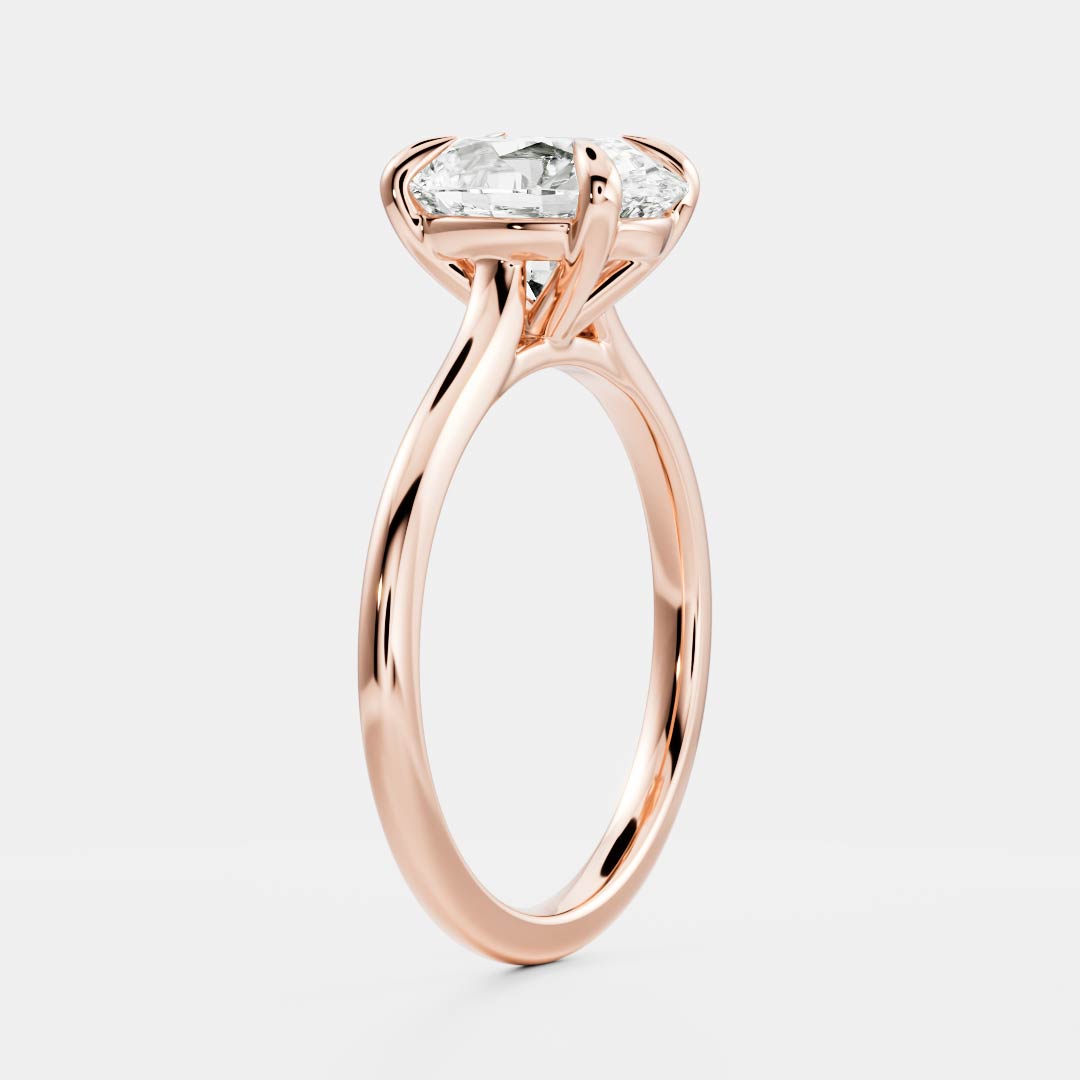 Solitaire Cathedral-Oval Lab Grown Diamond Engagement Ring - Lifestyle