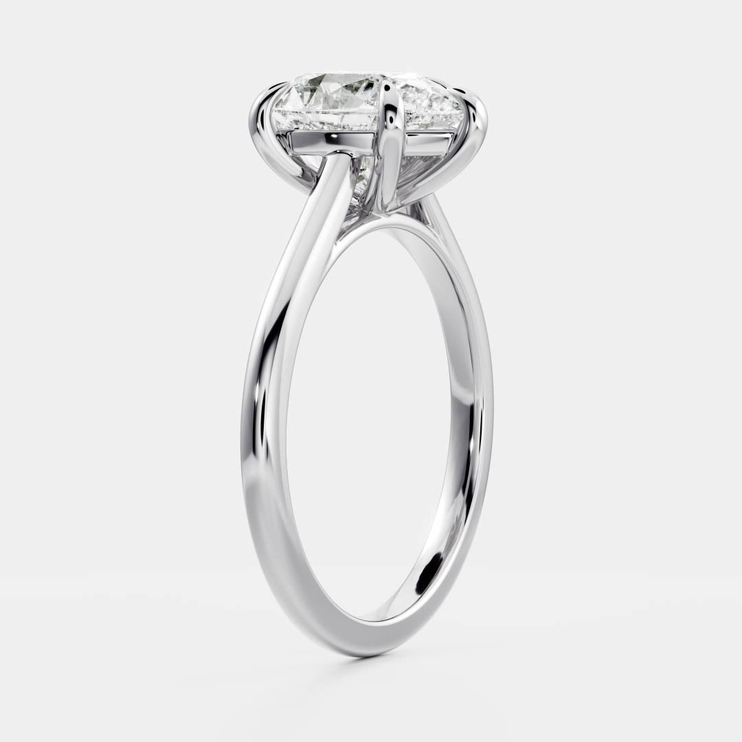 Solitaire Cathedral-Pear Lab Grown Diamond Engagement Ring - Detail view