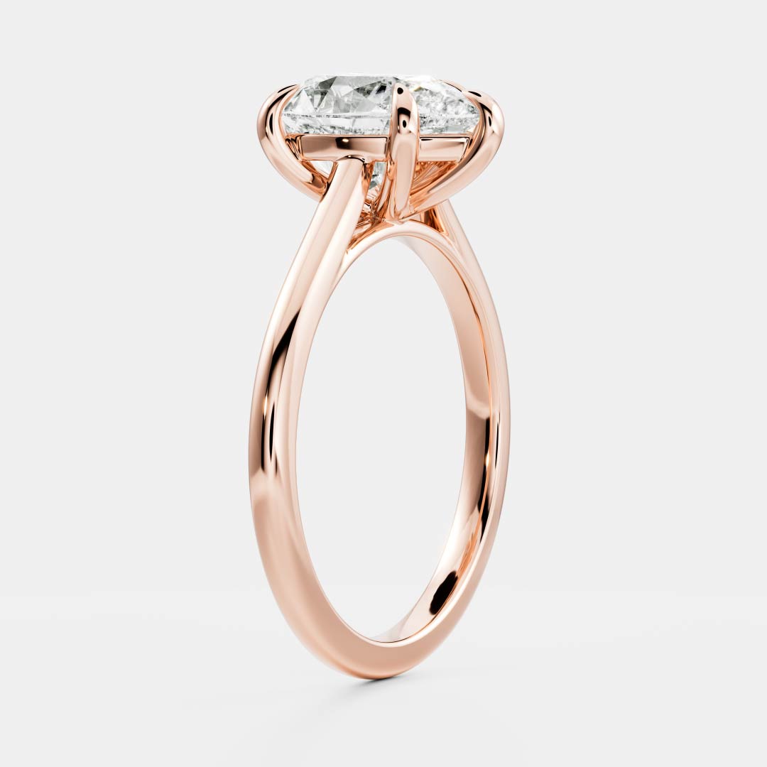 Solitaire Cathedral-Pear Lab Grown Diamond Engagement Ring - Front view