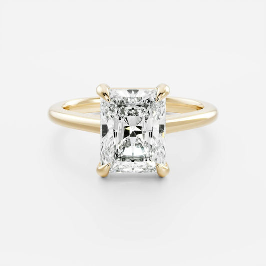 Solitaire & Cathedral-Radiant Lab Grown Diamond Engagement Ring - Front view