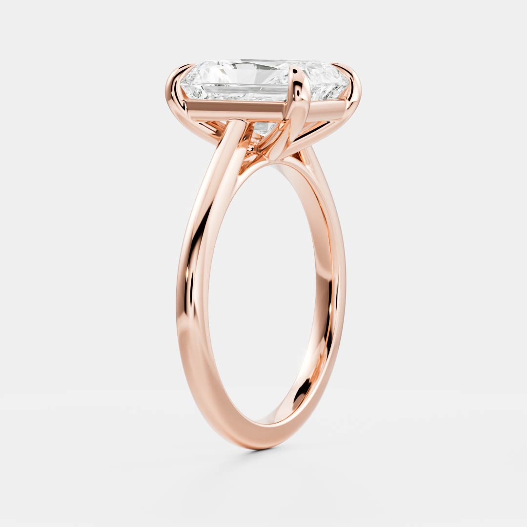 Solitaire & Cathedral-Radiant Lab Grown Diamond Engagement Ring - Lifestyle
