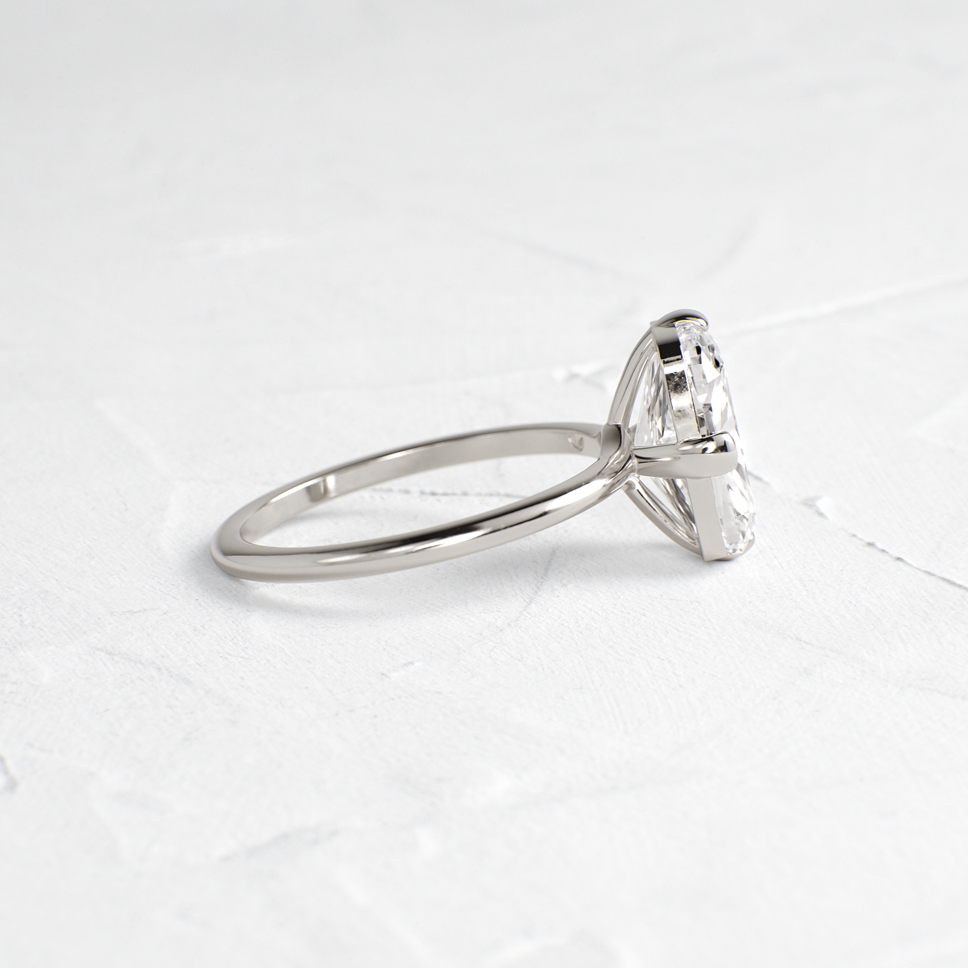 Solitaire Compass Prong-Elongated Cushion Lab Grown Diamond Engagement Ring - Lifestyle