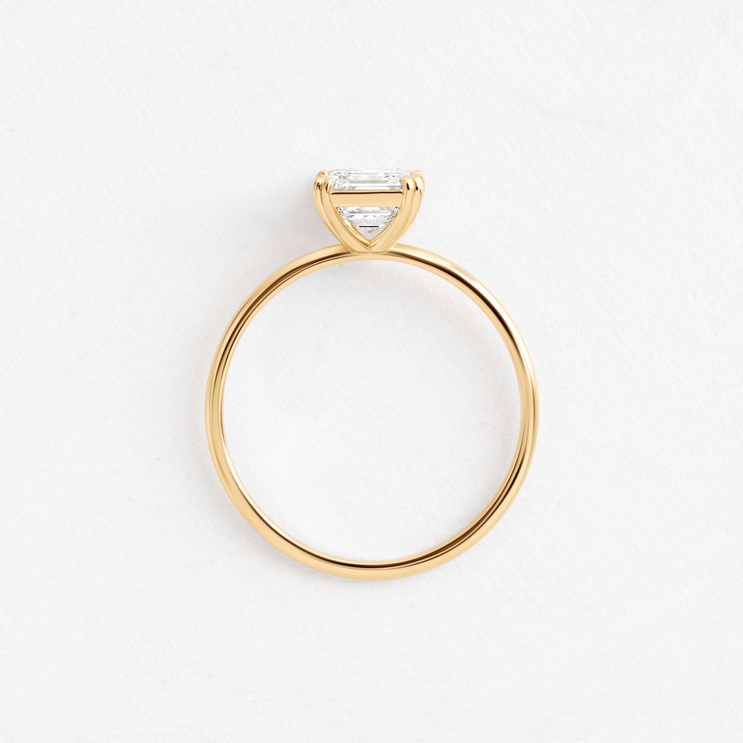 Solitaire Double Prong-Asscher Lab Grown Diamond Engagement Ring - Back view