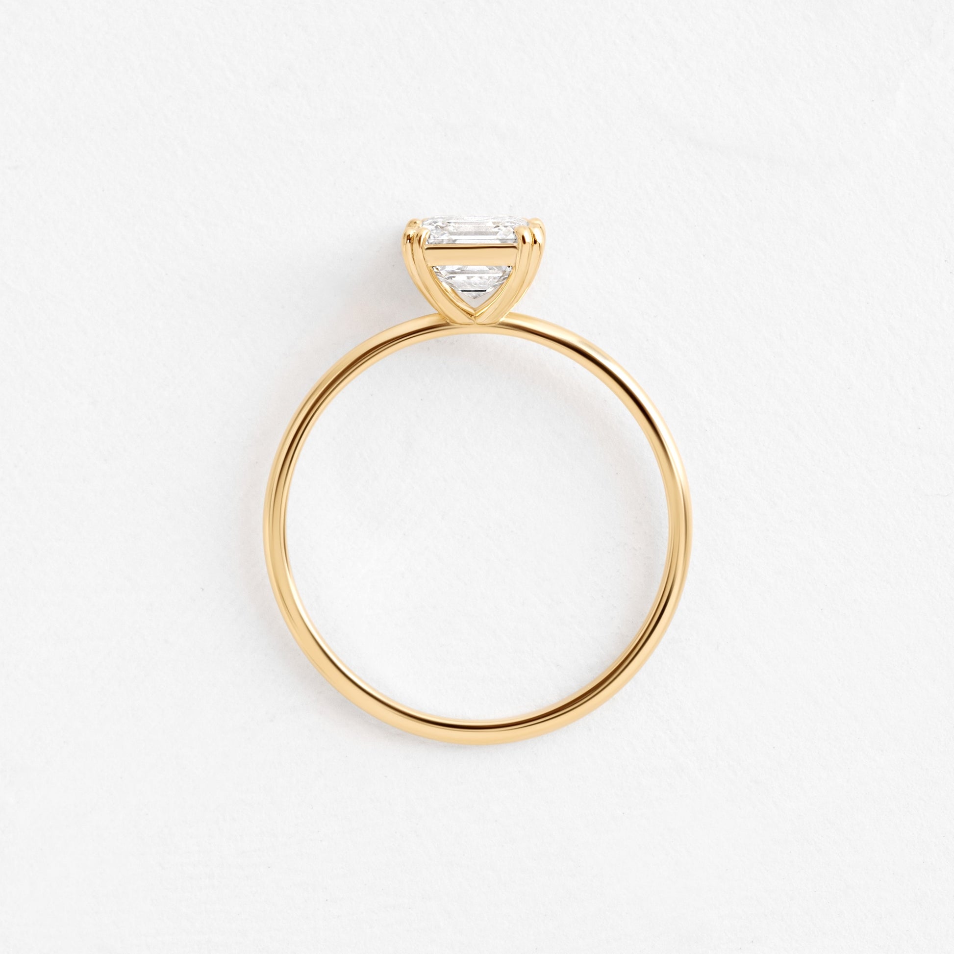 Solitaire Double Prong-Asscher Lab Grown Diamond Engagement Ring - Back view