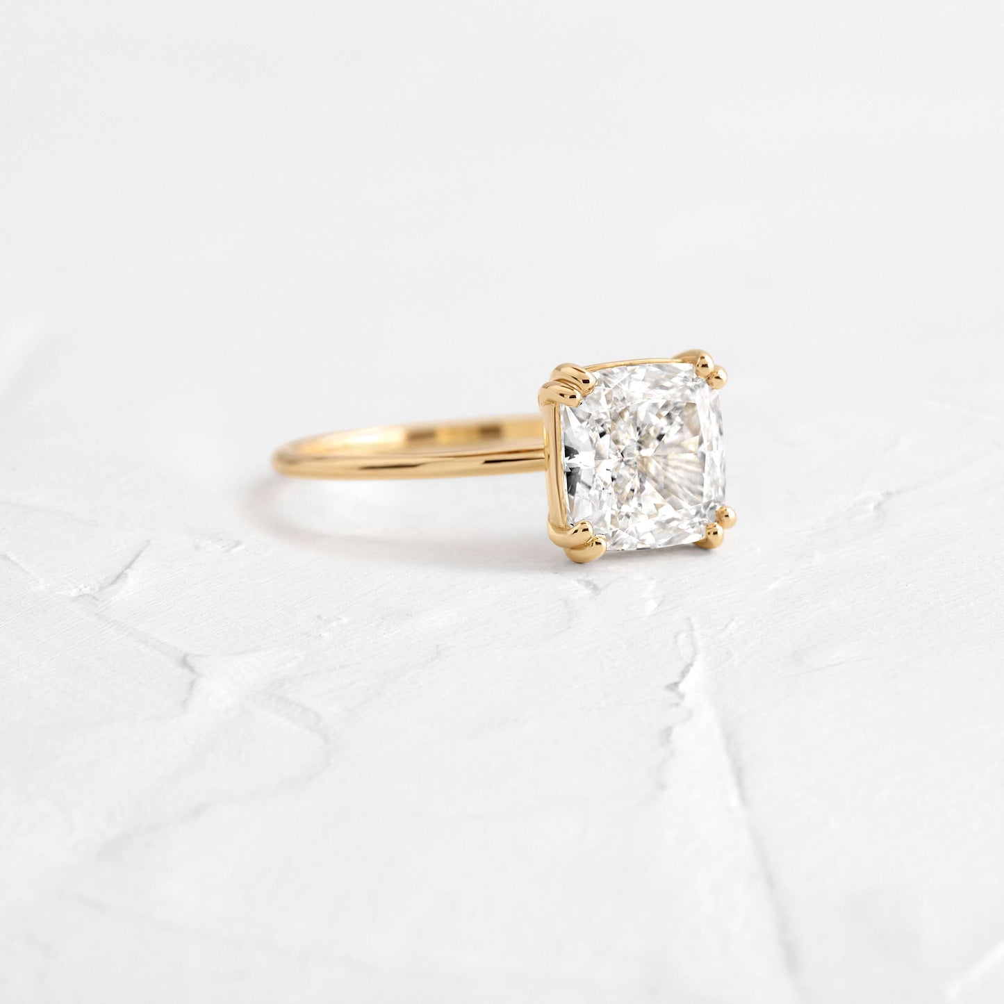 Solitaire Double Prong-Cushion Lab Grown Diamond Engagement Ring - Front view