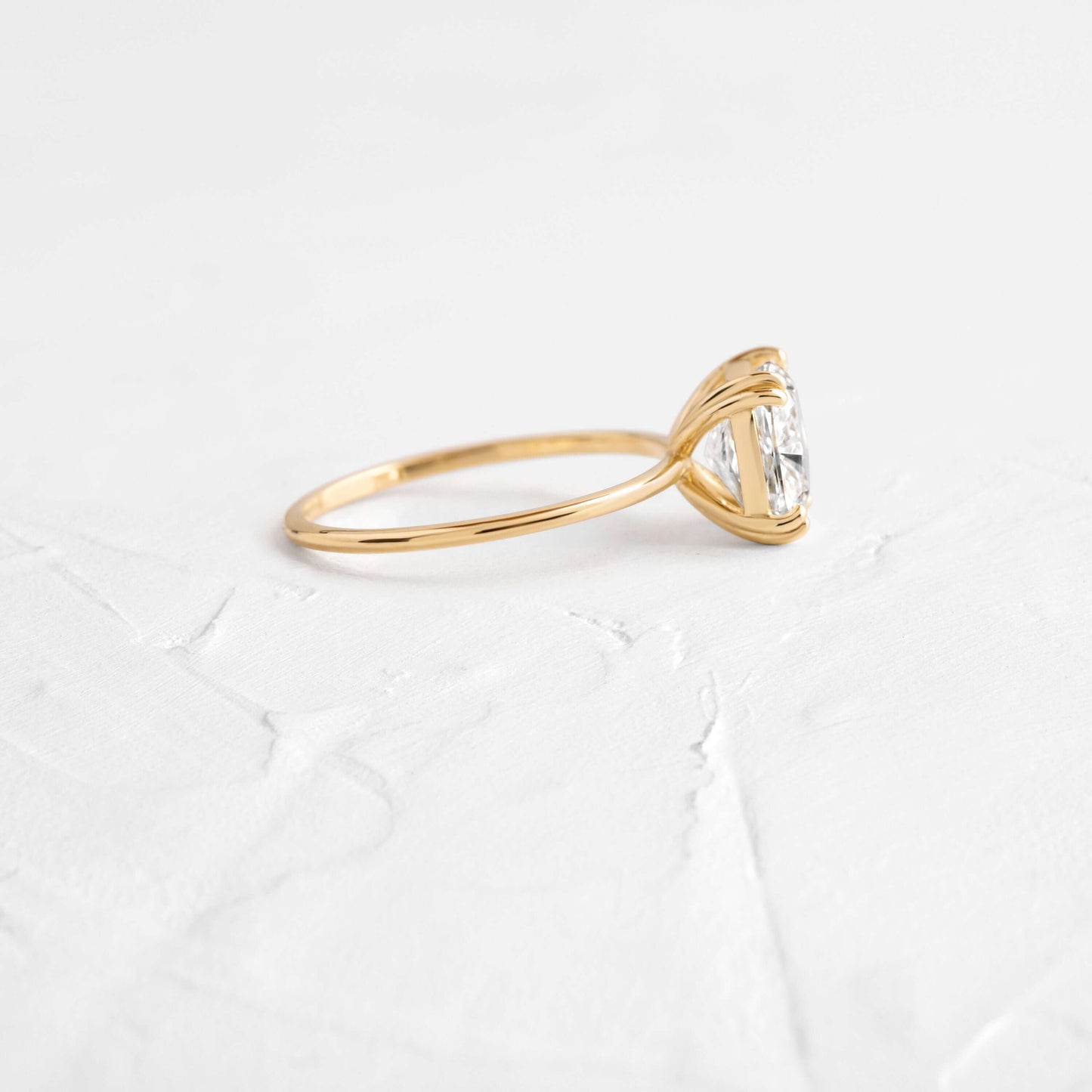 Solitaire Double Prong-Cushion Lab Grown Diamond Engagement Ring - Side view
