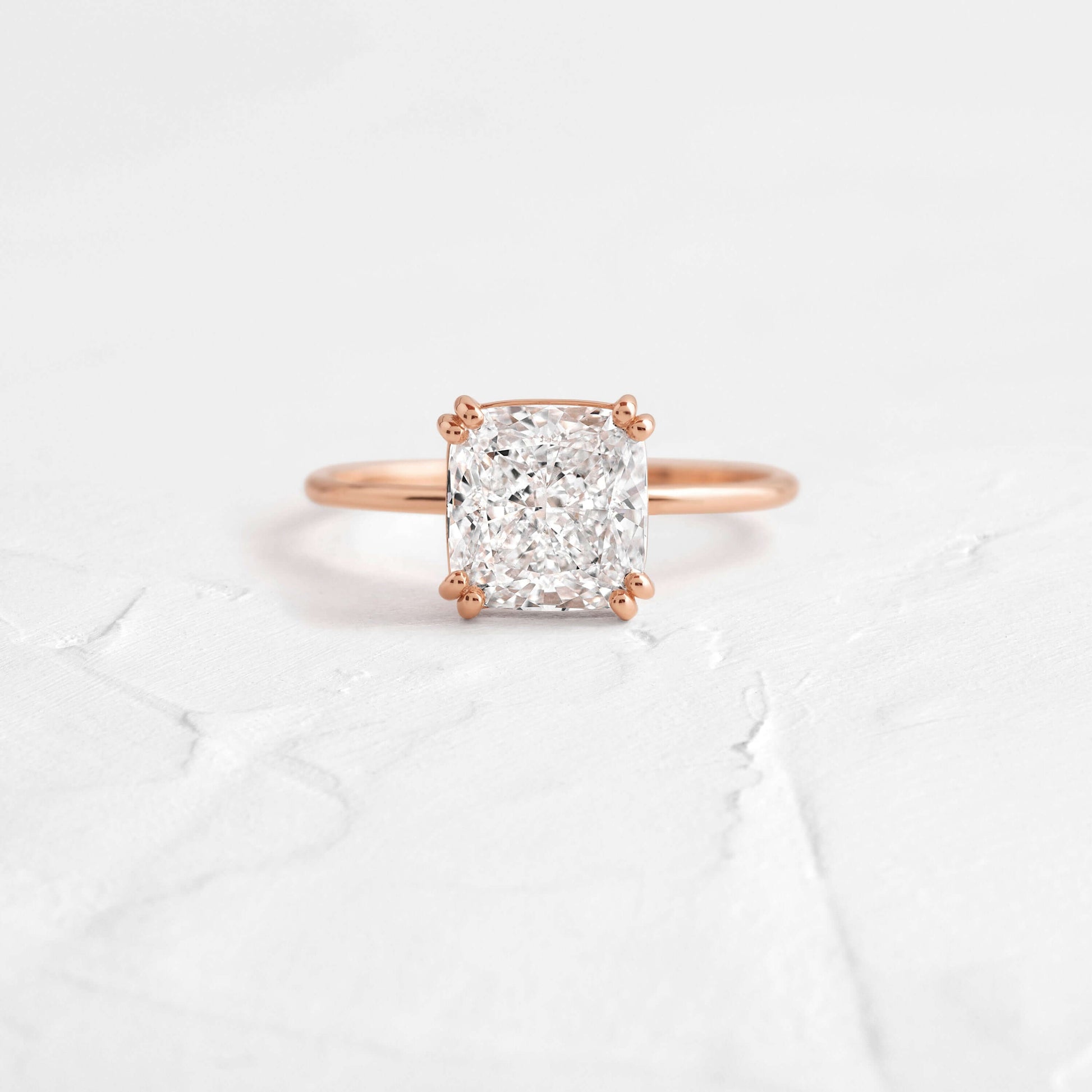 Solitaire Double Prong-Cushion Lab Grown Diamond Engagement Ring - Lifestyle