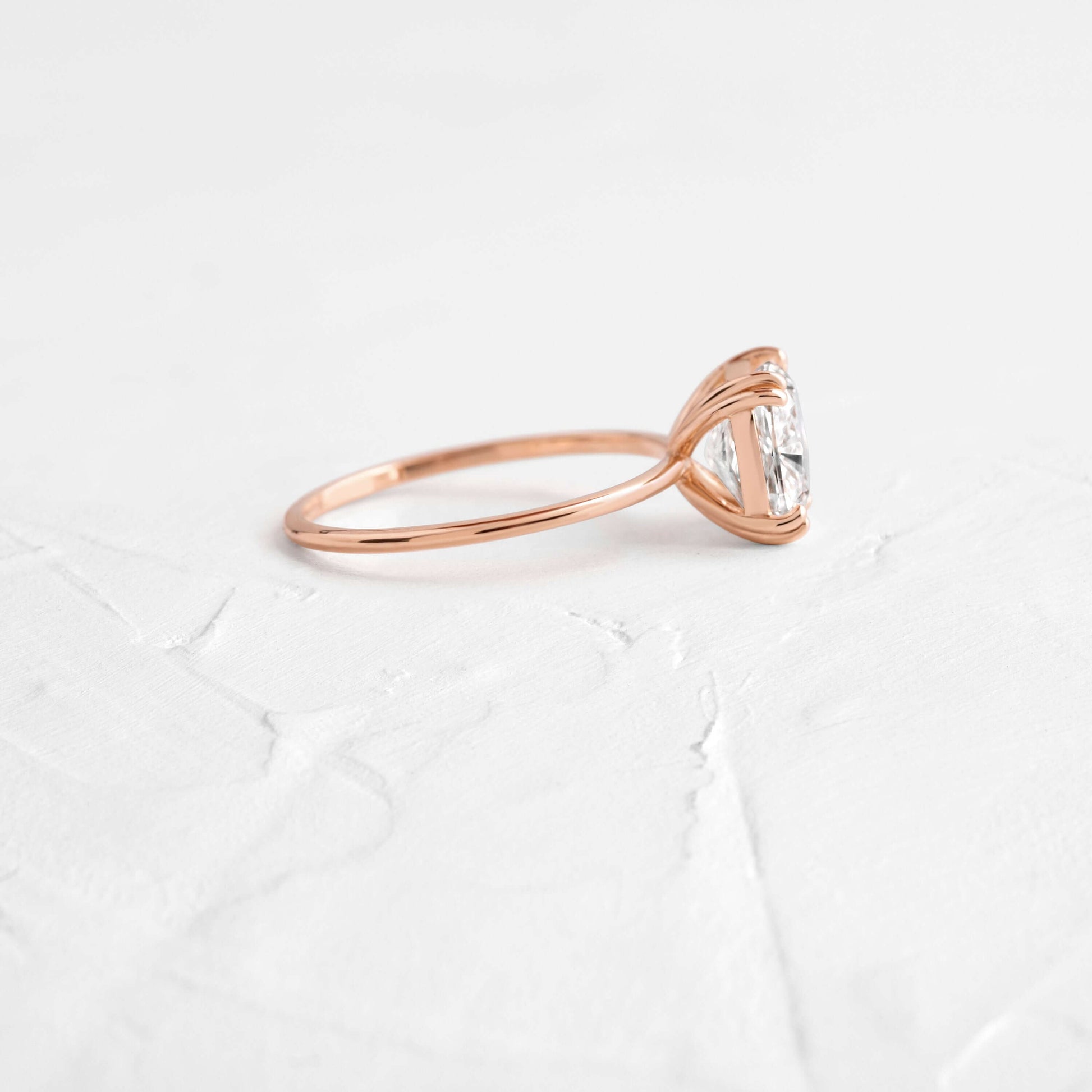 Solitaire Double Prong-Cushion Lab Grown Diamond Engagement Ring - Side view