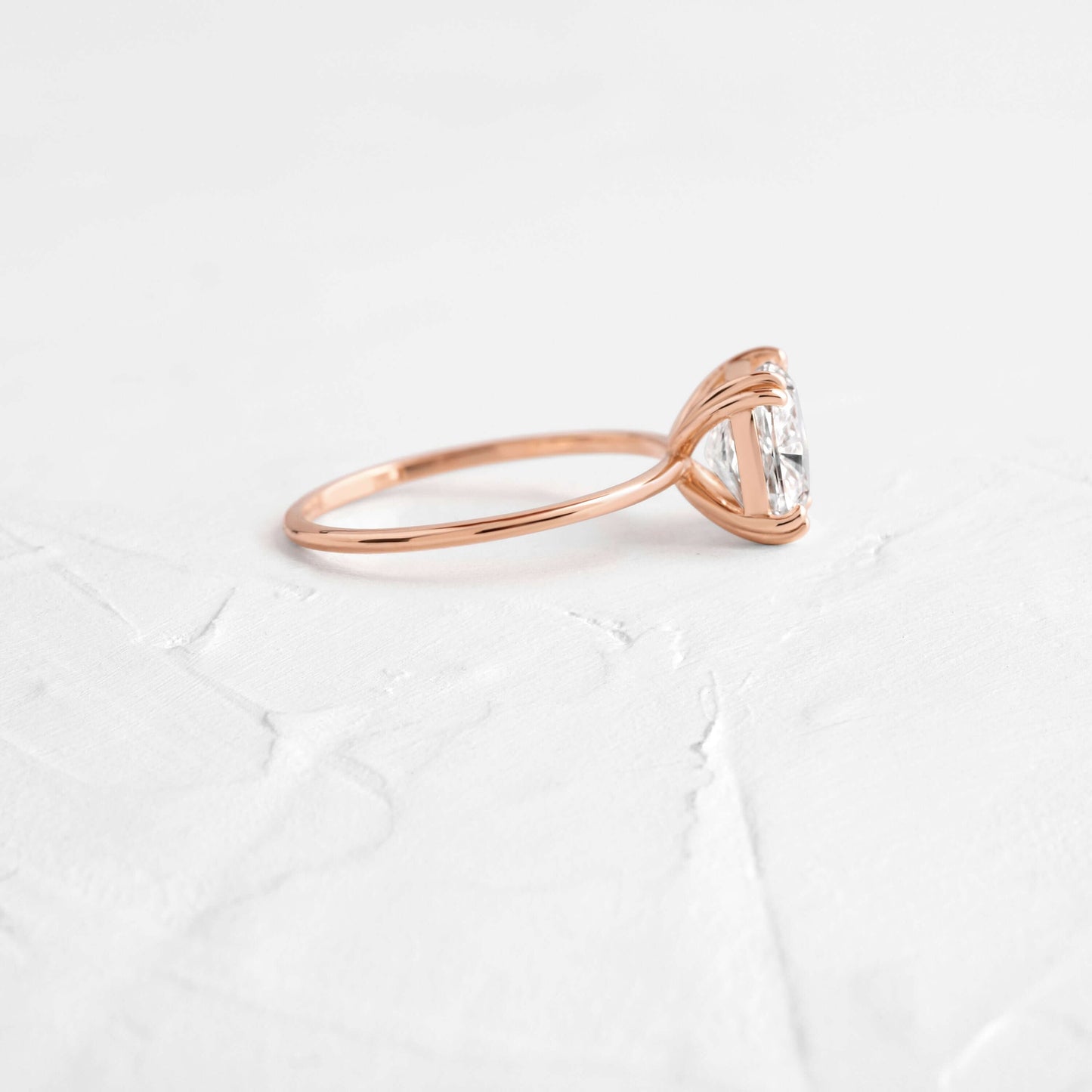 Solitaire Double Prong-Cushion Lab Grown Diamond Engagement Ring - Side view