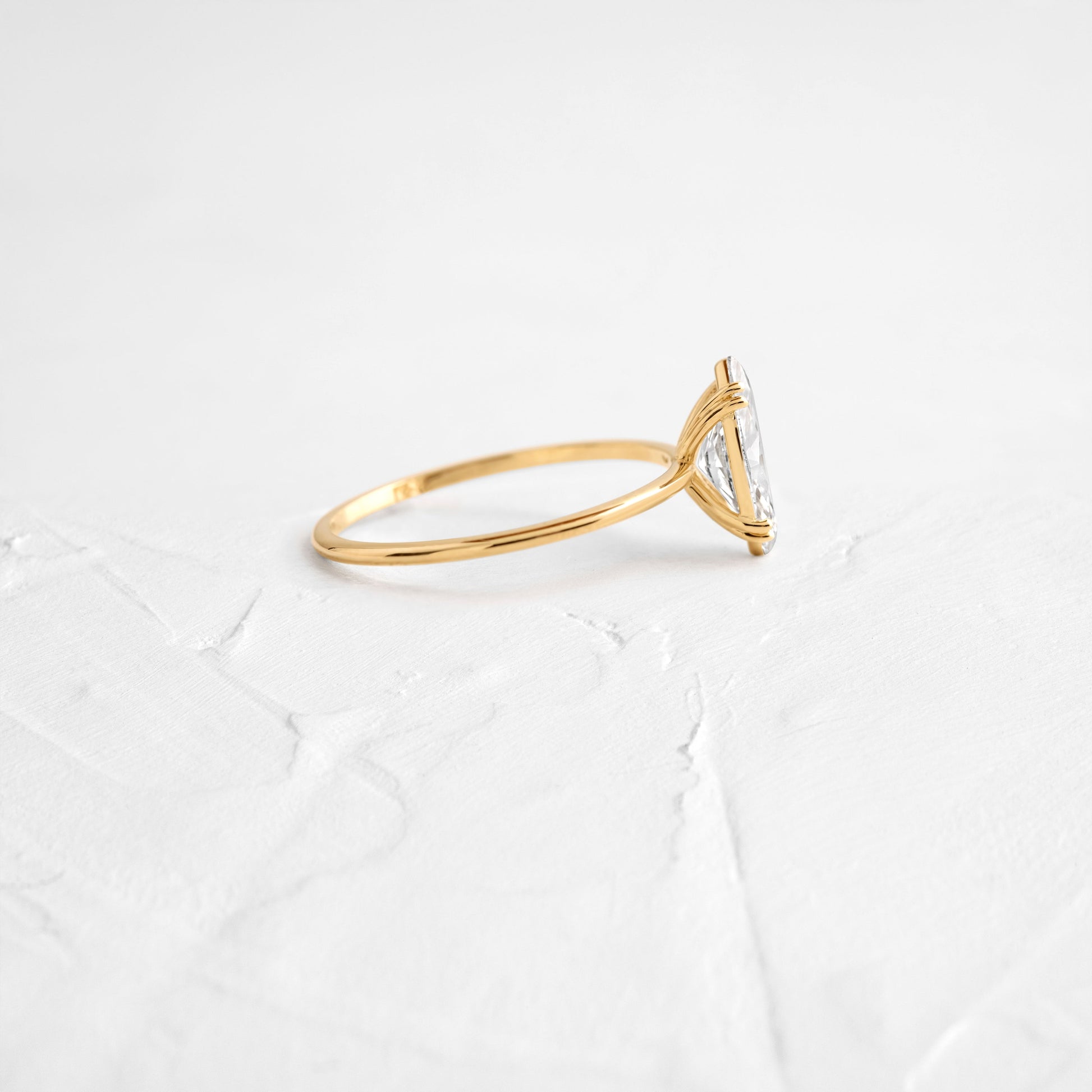 Solitaire Double Prong-Marquise Lab Grown Diamond Engagement Ring - Side view
