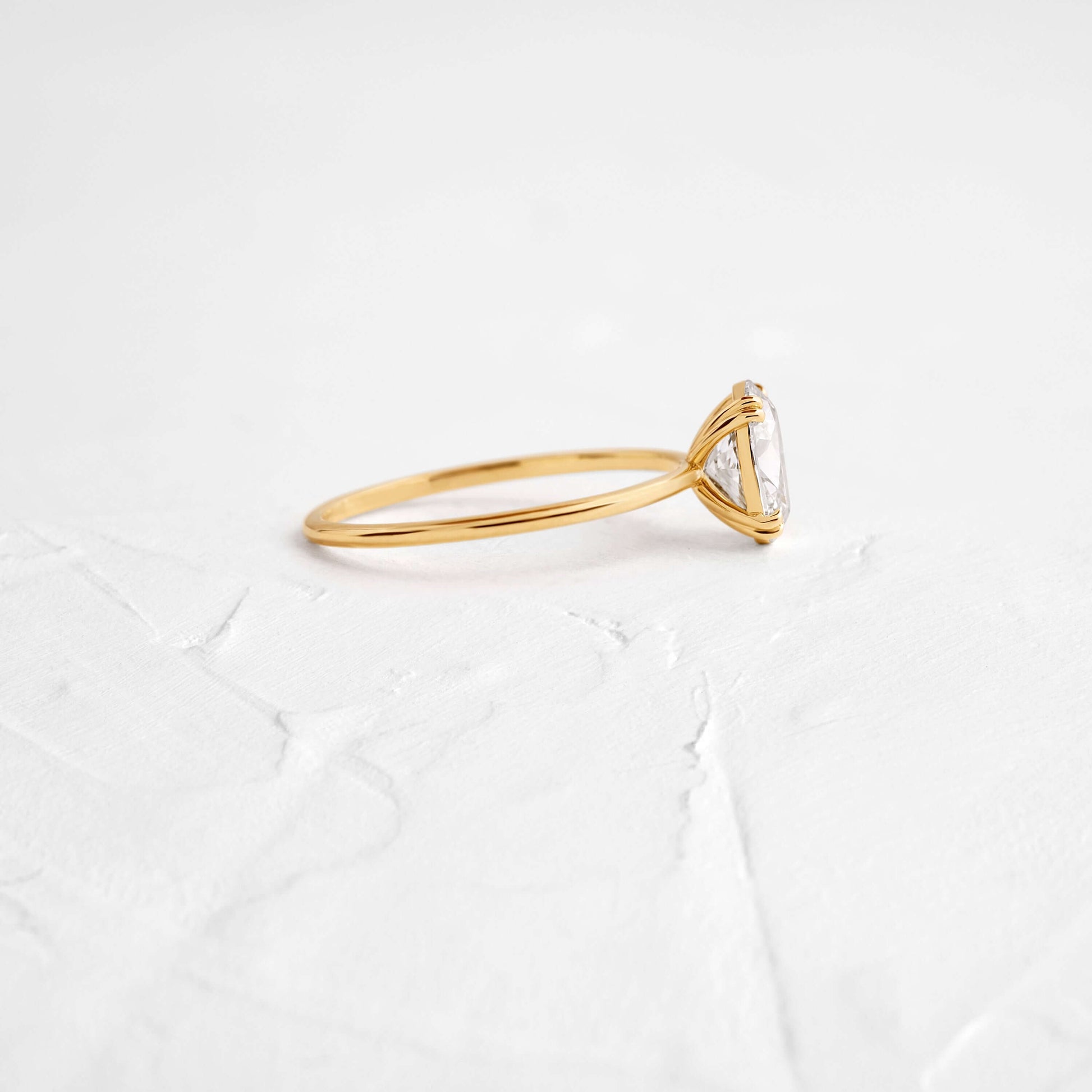 Solitaire Double Prong-Oval Lab Grown Diamond Engagement Ring - Side view