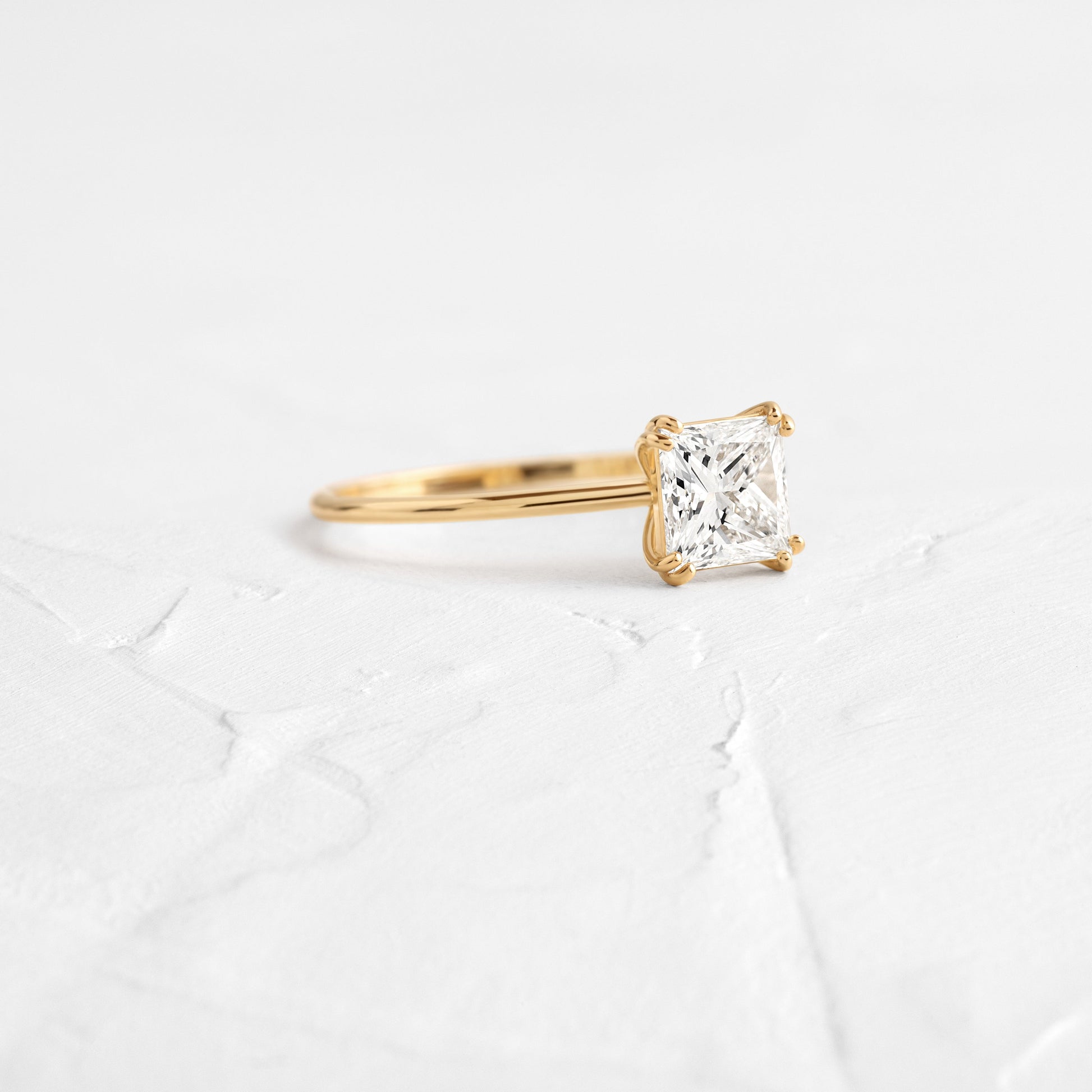 Solitaire Double Prong-Princess Lab Grown Diamond Engagement Ring - Front view