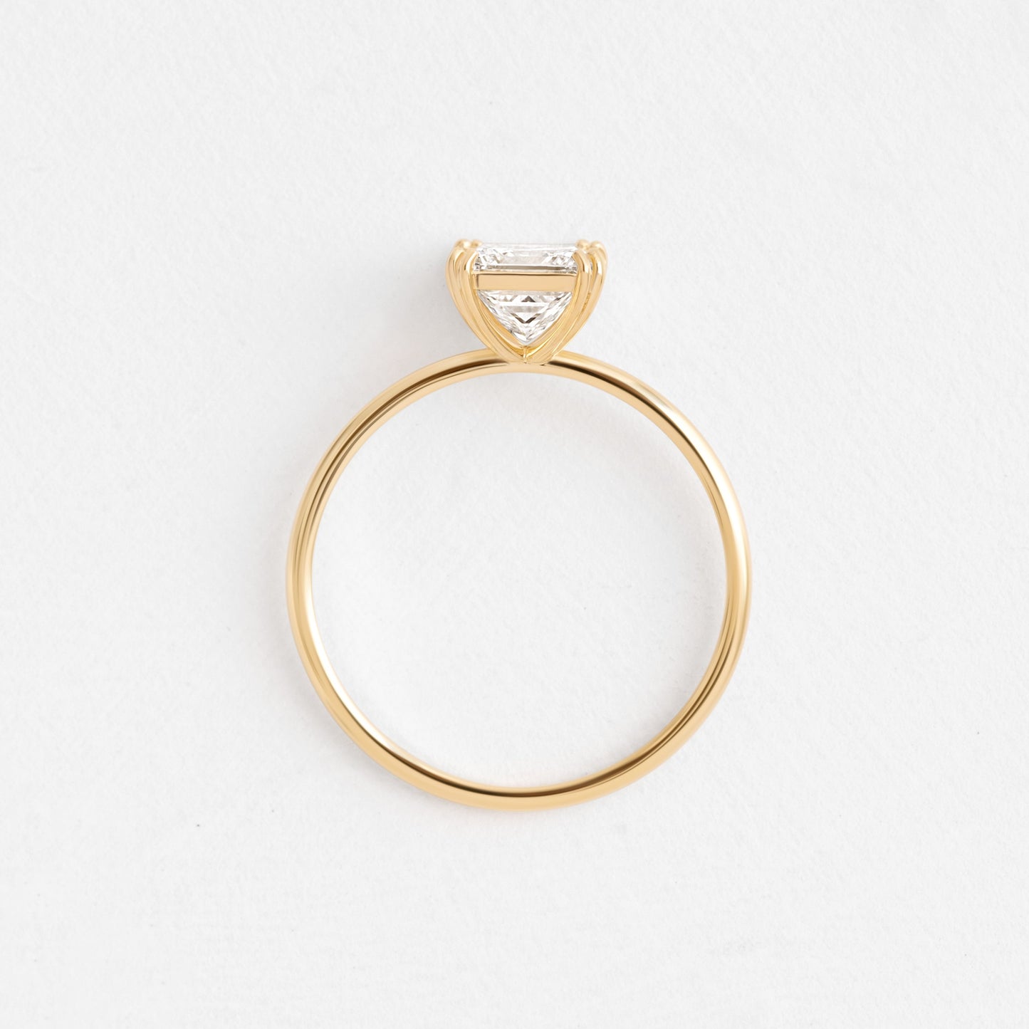 Solitaire Double Prong-Princess Lab Grown Diamond Engagement Ring - Back view