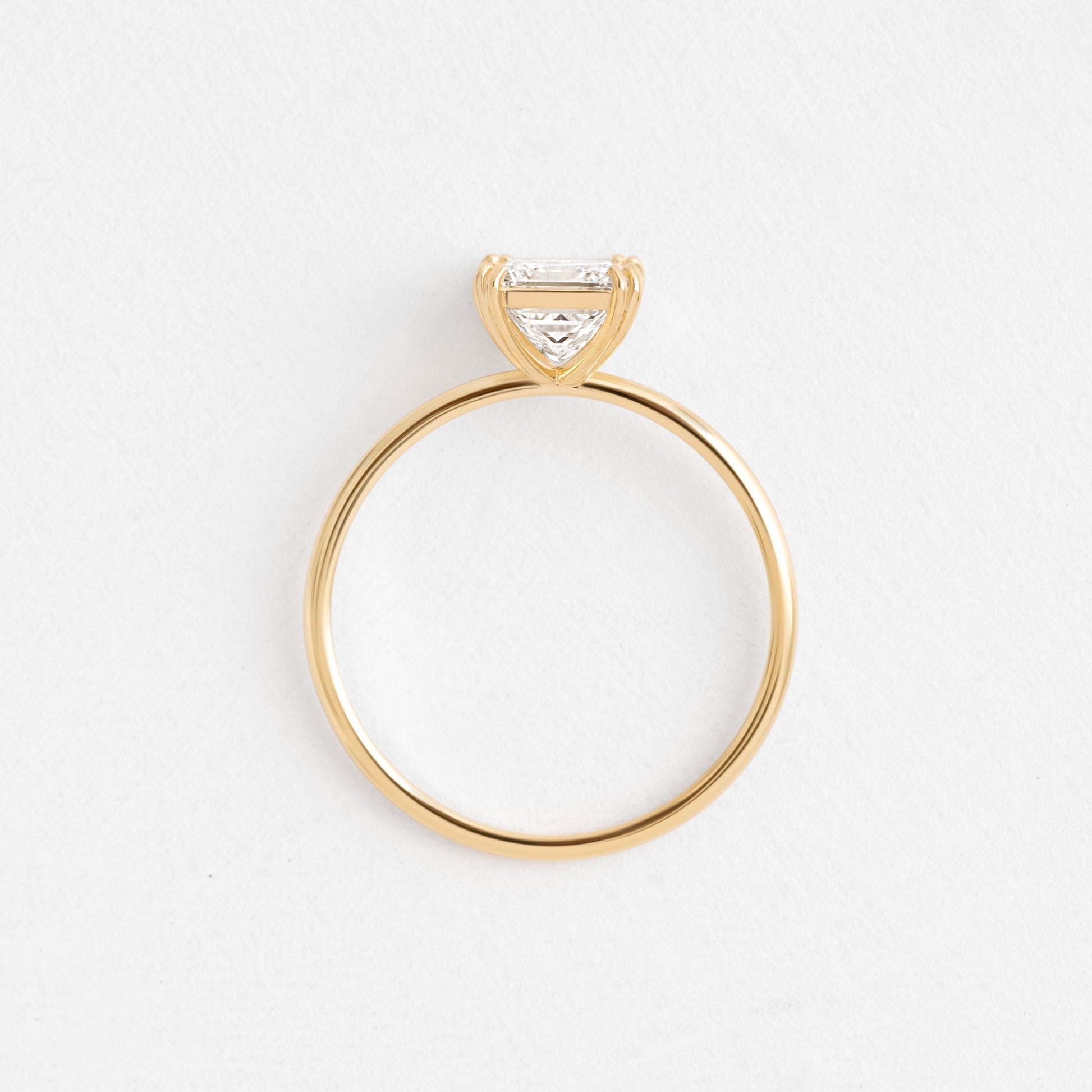 Solitaire Double Prong-Princess Lab Grown Diamond Engagement Ring - Back view