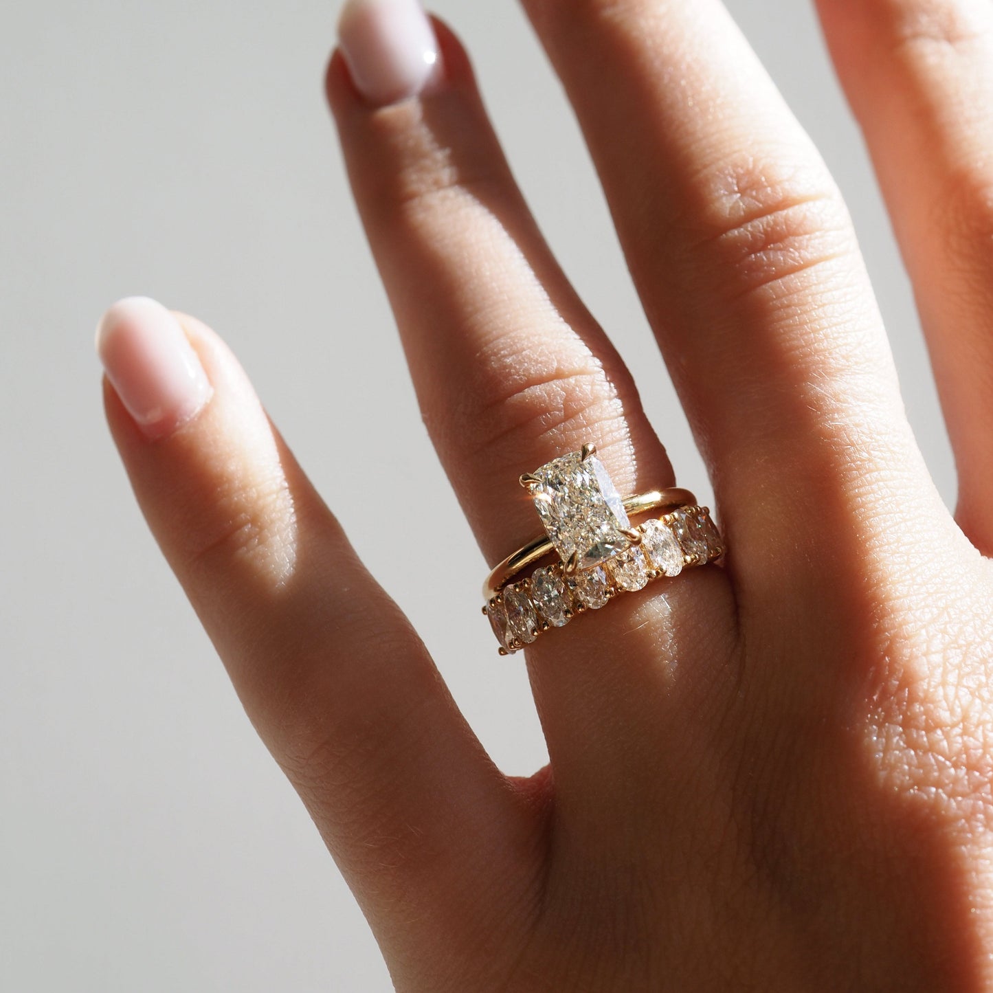 Solitaire-Elongated Cushion Lab Grown Diamond Engagement Ring - Detail view