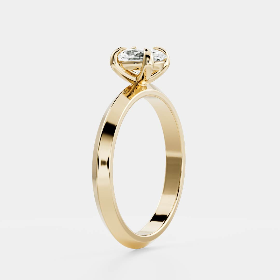 Solitaire Knife Edge- 1.5 CT Oval Moissanite Engagement RingSolitaire Knife Edge- 1.5 CT Oval Moissanite Engagement Ring - Front view
