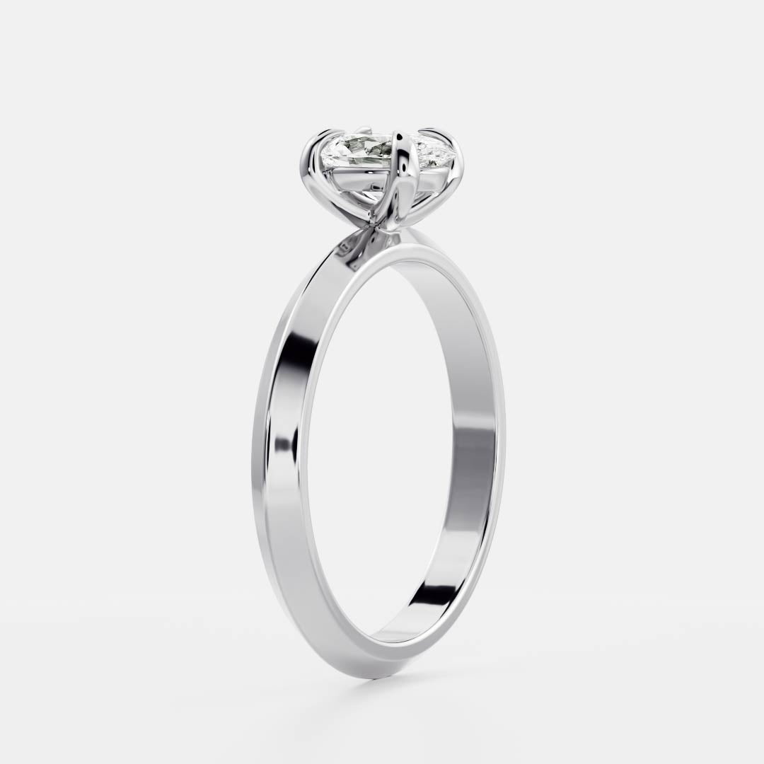 Solitaire Knife Edge- 1.5 CT Oval Moissanite Engagement RingSolitaire Knife Edge- 1.5 CT Oval Moissanite Engagement Ring - Back view