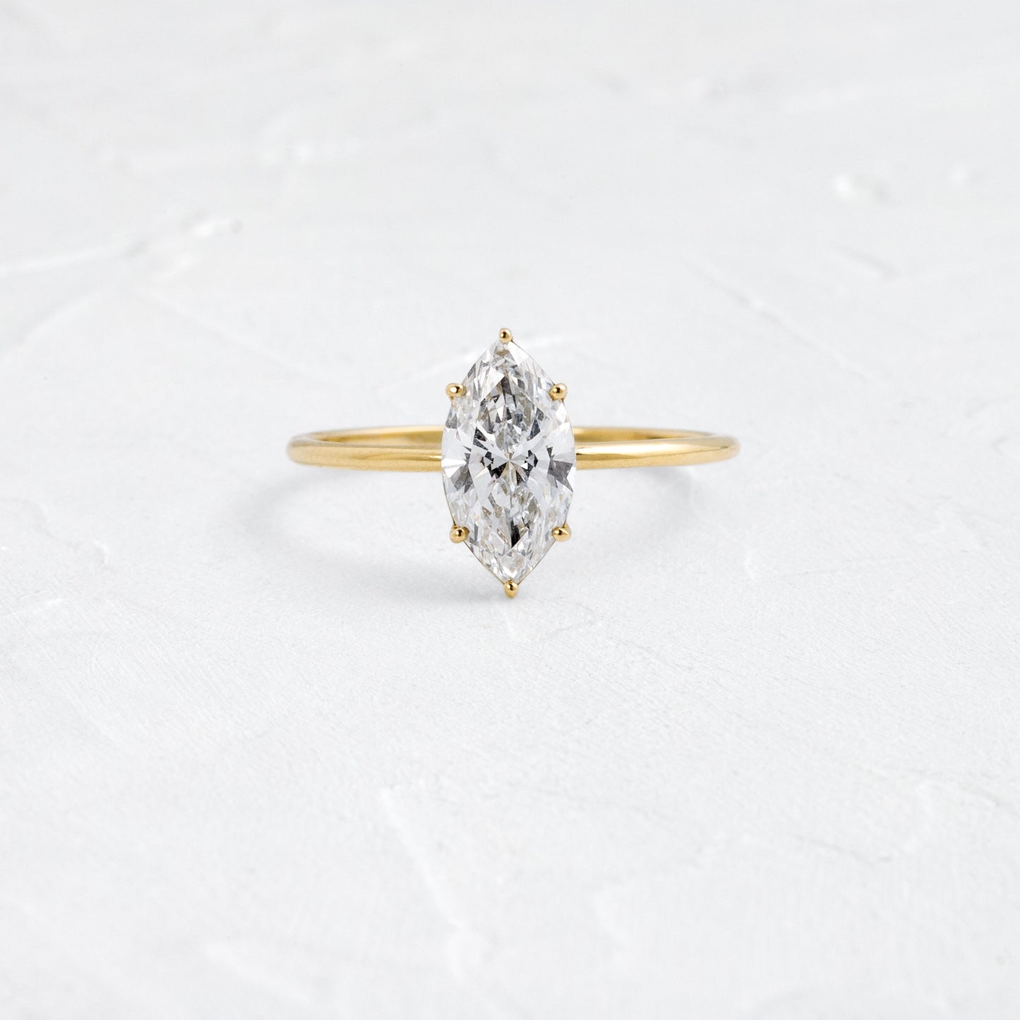 Solitaire-Marquise Lab Grown Diamond Engagement Ring - Front view