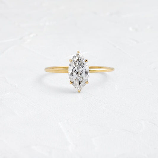 Solitaire-Marquise Lab Grown Diamond Engagement Ring - Front view
