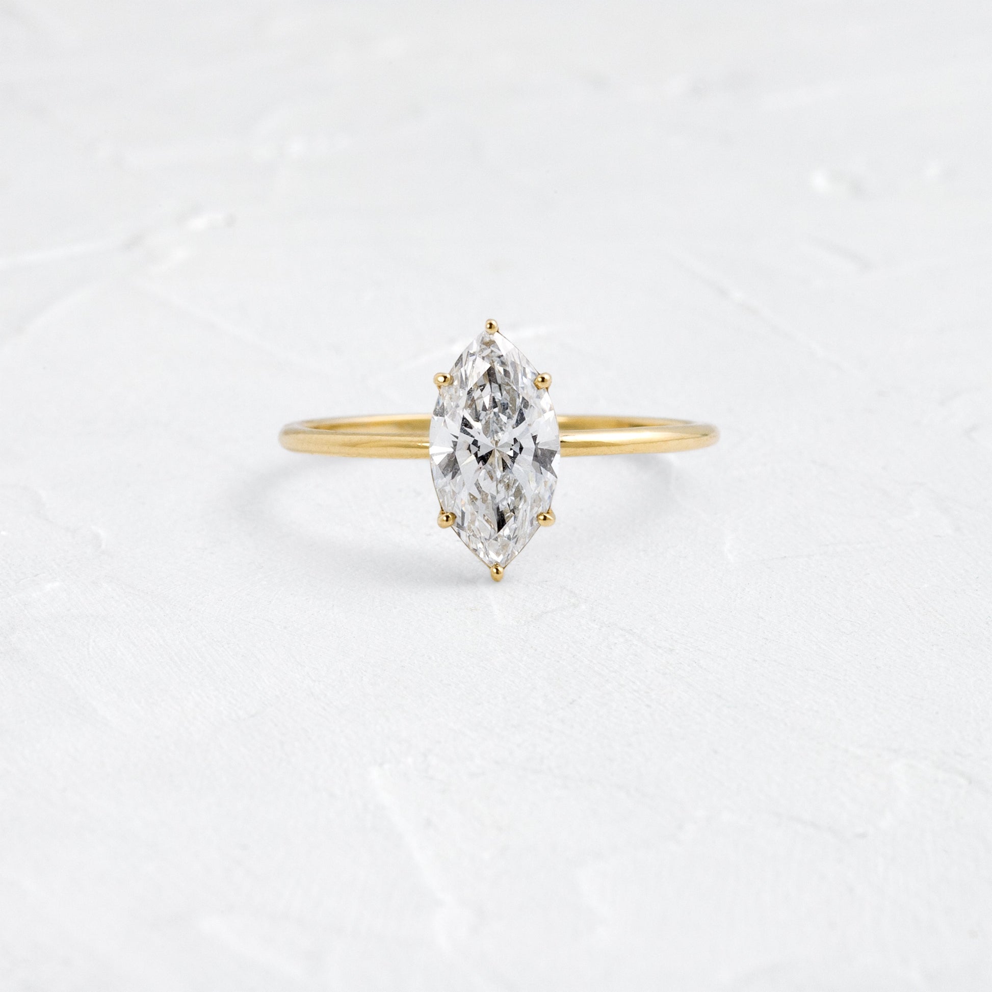 Solitaire-Marquise Lab Grown Diamond Engagement Ring - Front view