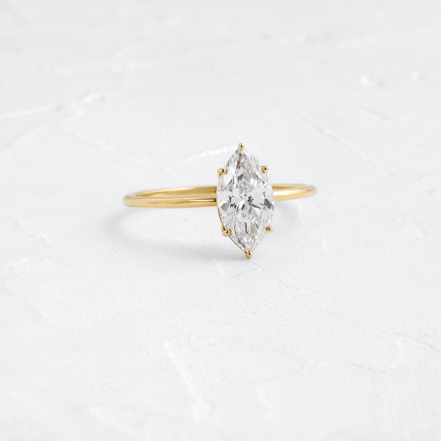 Solitaire-Marquise Lab Grown Diamond Engagement Ring - Front view