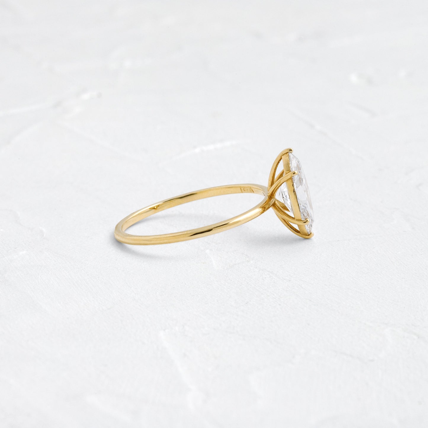Solitaire-Marquise Lab Grown Diamond Engagement Ring - Side view