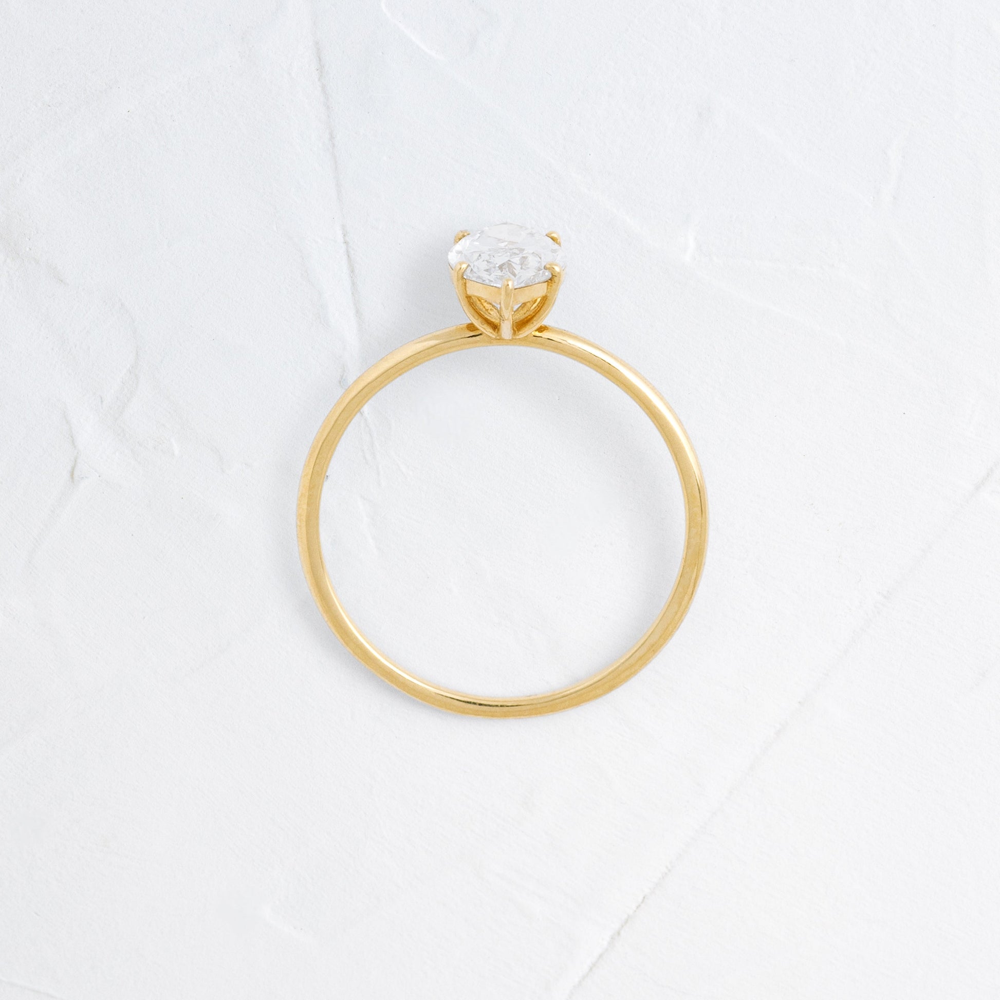 Solitaire-Marquise Lab Grown Diamond Engagement Ring - Back view