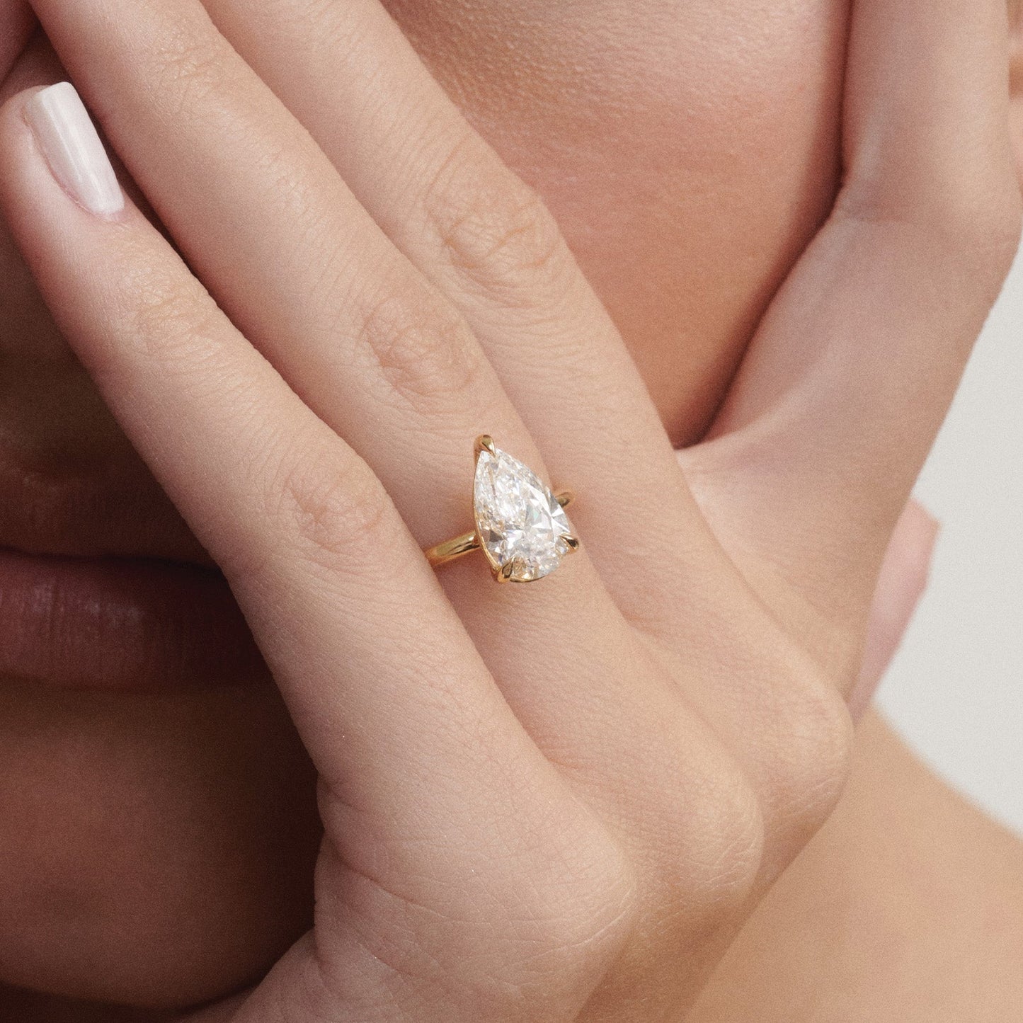 Solitaire-Pear Lab Grown Diamond Engagement Ring - Lifestyle
